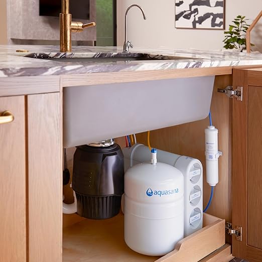 Aquasana SmartFlow® Reverse Osmosis Water Filter | RO Under Sink System | WQA Certified up to 99.99% of 90 contaminants Including Fluoride, PFAS, Arsenic, Lead, and Chlorine | Chrome Faucet
