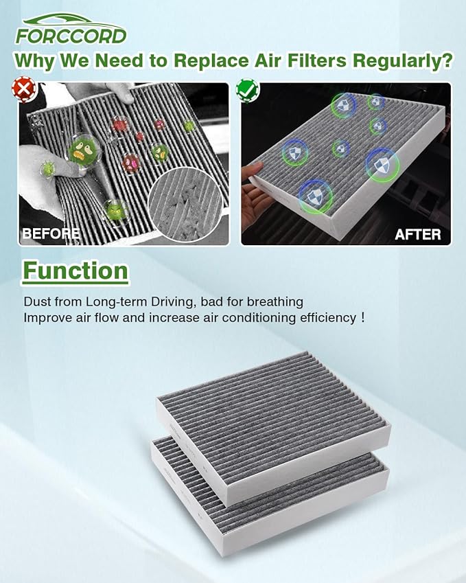 Cabin Air Filter and Engine Air Filter Fits for Hyundai Tucson 2016-2021 Activated Carbon Cabin Filter Replacement 97133-D1000 CA12065