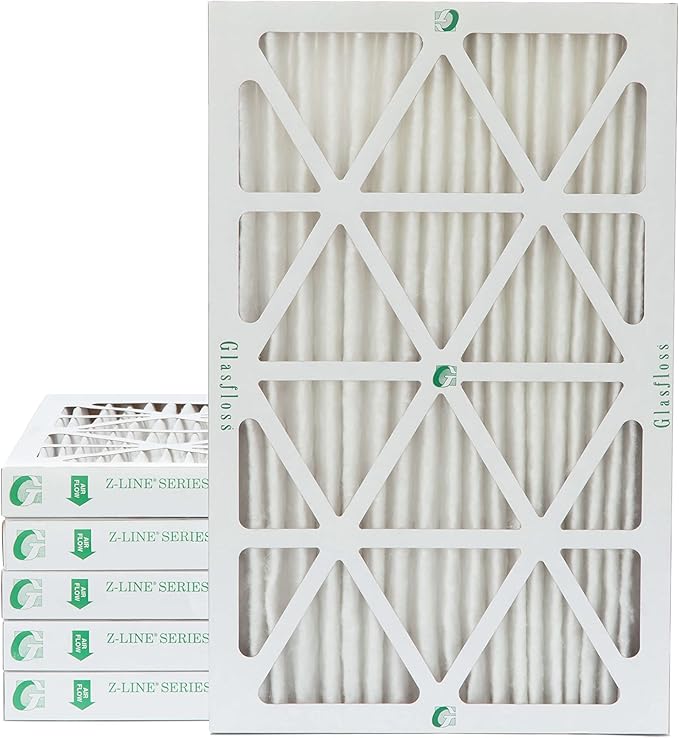 Glasfloss 20x30x2 MERV 10 (FPR 5-6) 2" Inch Pleated Air Filters Box of 6. Actual Size: 19-5/8 x 29-5/8 x 1-3/4