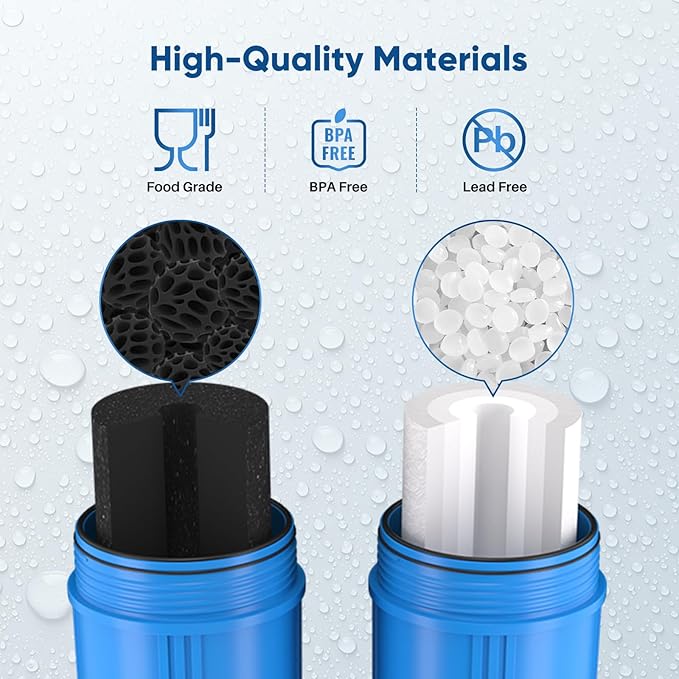 PUREPLUS 5 Micron 4.5"x10" Whole House Water Filter Combo, with Sediment and Activated Carbon Block Filter, Replacement for WGB21B, F2WGB21B, RFC-BBSA, HD-950, WFHD13001B, WFHDC8001, CB-BB-10, 1PACK