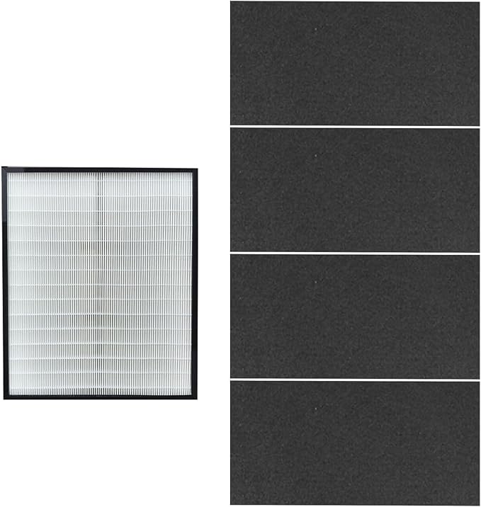 30940 Filter Replacement for Hunter 30940 Air Purifier, Models: 30210/30214/30215/30216/30225/30244/30245/30260/30398/30400/30401/30402/30525/36260/36395/37225, 1 Filter + 4 Prefilter