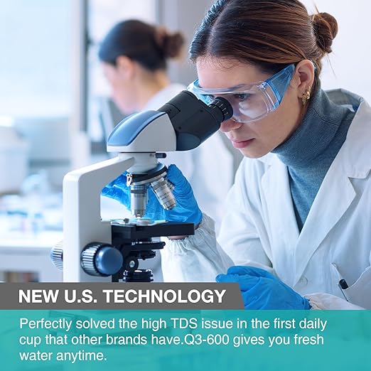 SimPure Q3-600 Tankless Reverse Osmosis System, Under Sink Water Filter System 600 GPD, 8 Stage Electric RO Water Filtration, Reduce 98% TDS, 2:1 Pure to Drain, USA Tech, NSF/ANSI 58 Certified, FCC