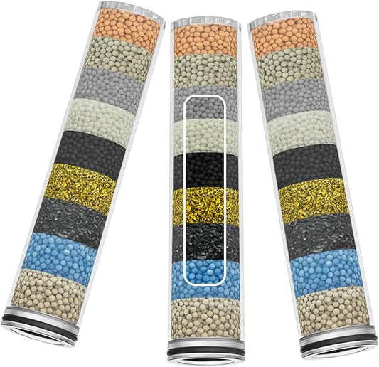 Shower Filter Replacement Cartridge – Compatible with SunCleanse Handheld Shower Head Filter System, 3-Pack High Output Water Softener Filters for Hard Water, Chlorine & Sediment Removal