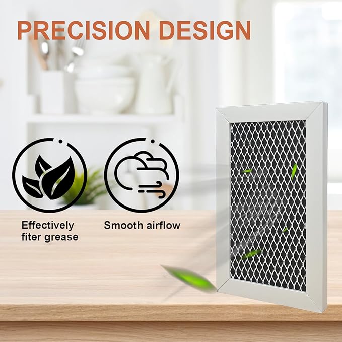 2 Pack W10892387 Microwave Charcoal Grease Filter for Whirlpool, Maytag, Amana Over-The-Range Microwave Charcoal Grease Filter Replaces 4455038, PS11769323, W10845250，AP6036051, 5.27 x 3.3 x 0.39"