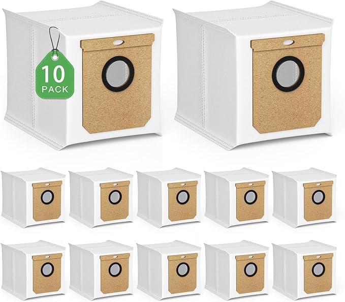 10 Pack Replacement Dust Bags for eufy L60 SES L50 SES Robot Vacuum, 2.5L Replacement Bags for Haier H9+, Conga Home 10000, 8090 Ultra, 9090 AI Vacuum Cleaner