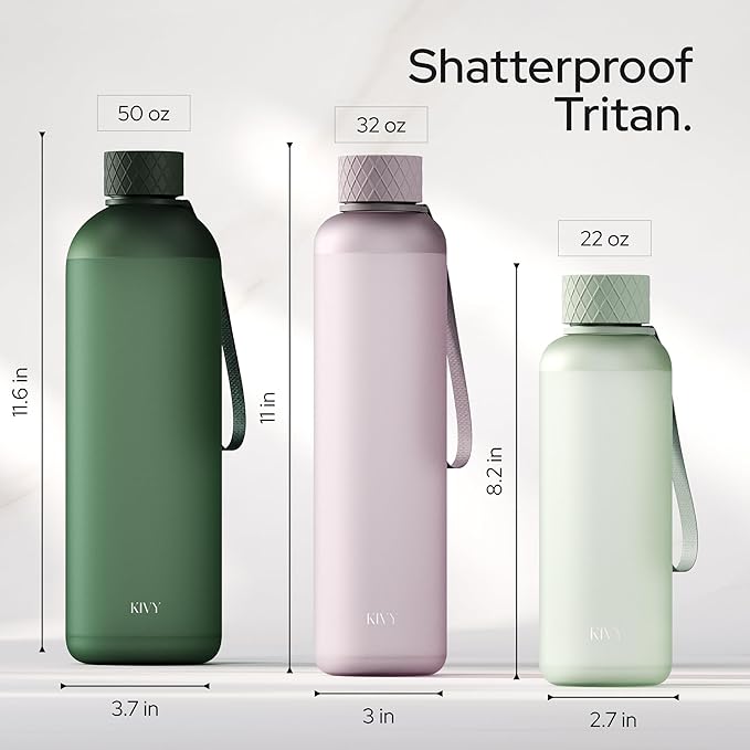 KIVY Slim Water Bottle 32oz [Lightweight & Shatterproof] - Reusable Tritan Water Bottle - Leak Proof Bottle for Women & Men - Coral Red Water Bottle BPA Free