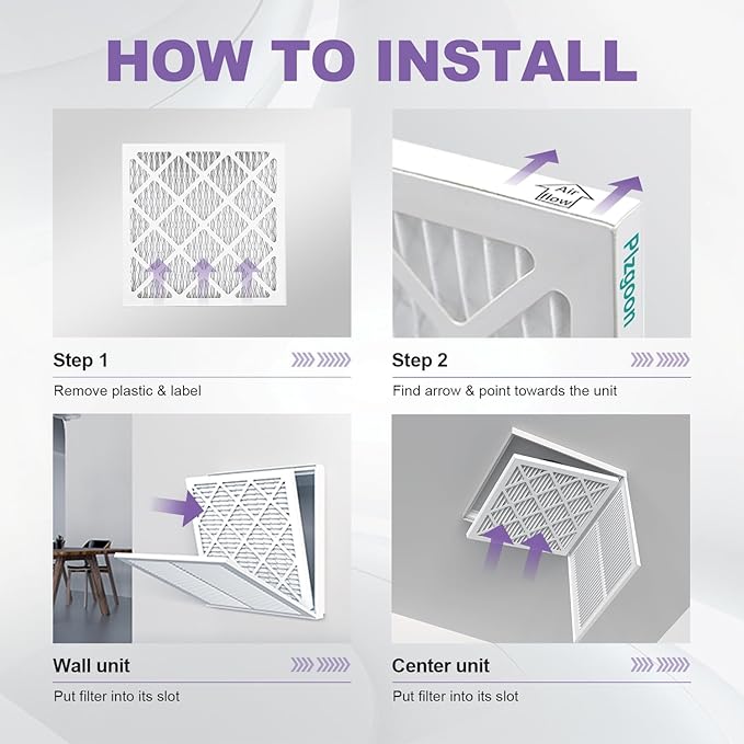 14x14x1 Air Filter MERV 11 (6 Pack) MPR 1000 HVAC Pleated A/C Furnace Filters Compatible with Air Conditioner AC Furnace Systems (Exact Dimensions: 13 3/4x13 3/4x3/4 Inches)