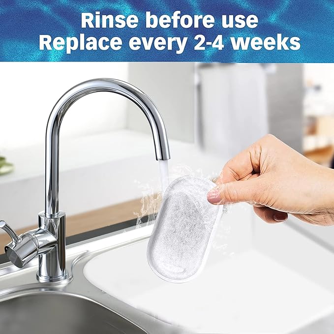 16 Pack Filters+16 Sponges for Dog Fountains Compatible with GIOTOHU 67oz/2L Cat Water Fountain Filter Stainless Steel Compatible with Tomxcute 3.2L/108oz