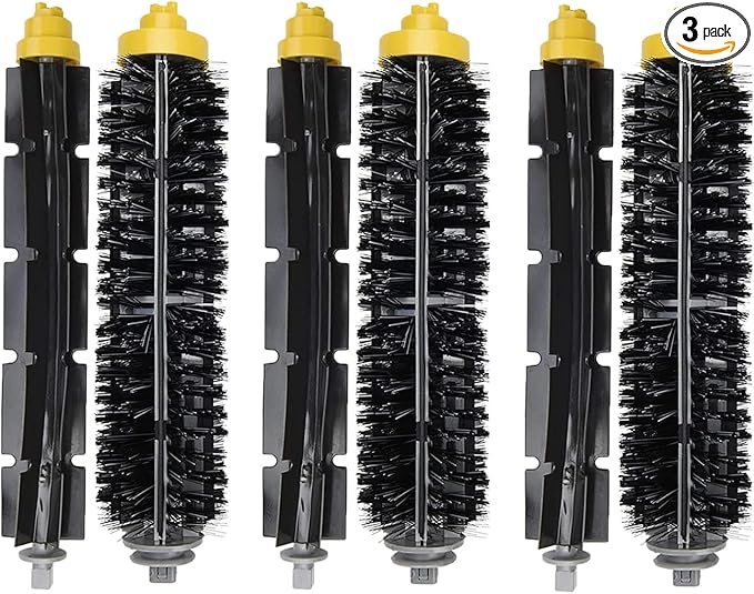 Replacement Parts for IRobot Roomba 600&700 Series,Roomba 614 620 630 635 640 645 650 655 660 675 680 690 695 760 770 780 Vacuum Cleaner(3 Sets Replacement Bristle & Flexible Beater Brushes)