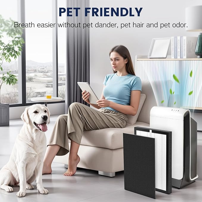 ProHEPA 9000 Replacement Filter Compatible with VEVA 9000 Air Puri-fiers, 4 Pack HEPA Replacement Filters & 8 Activated Carbon Pre-Filters