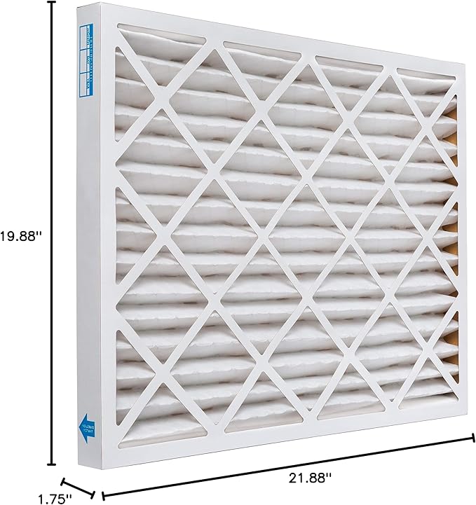 Aerostar 20x22x2 MERV 8, Pleated Air Filter, 20x22x2, Box of 4, Made in the USA