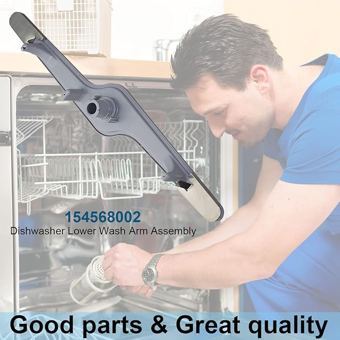 154568002 Dishwasher Lower Wash Arm Assembly for Frigidaire Electrolux Dishwasher Bottom Lower Spray Arm 154414102, 1191315, AH1524956,20x5x2