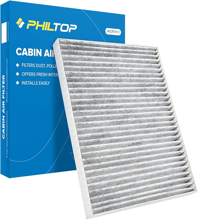 PHILTOP Cabin Air Filter, Replacement for Enclave 2008-2017, Traverse 2009-2017, Acadia 2007-2016, Outlook 2007-2010, Premium ACF011(CF11663) Cabin Filter with Activated Carbon