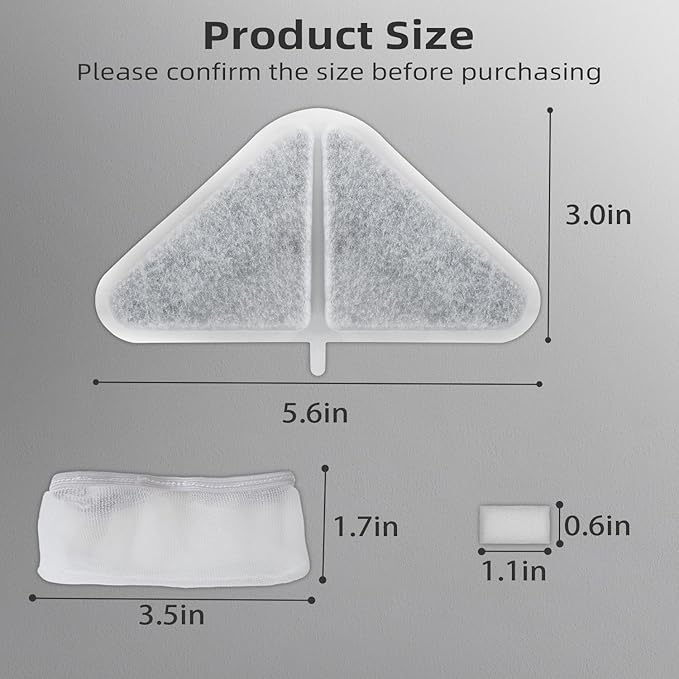 12 Pack Filters Replacements for Automatic Pet Fountains，230oz/7L Dog Multiple Filtration Dog dispensor，Filtration System Pet Fountain Filters Replacement (12 Filter+12 Mesh Bag+12 Sponge)