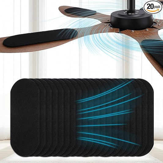 20 Pack Ceiling Fan Filters for Blades, 95% Activated Unscented Coconut Shell Carbon Filter, Ceiling Fan Air Purifier Pads for Common Household Contaminants, Unscented, Easy to Stick, Clean