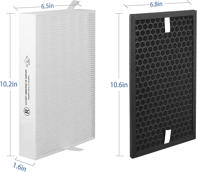 HPA5200B True HEPA Replacement Filter Compatible with HPA 5200 5220 5250 3200 Air Purifiers, 2 R HEPA, 2 S Carbon and 4 A Pre-Filters, Part # HRF-R HRFSC1 HRF-ARVP200 HRF-A200