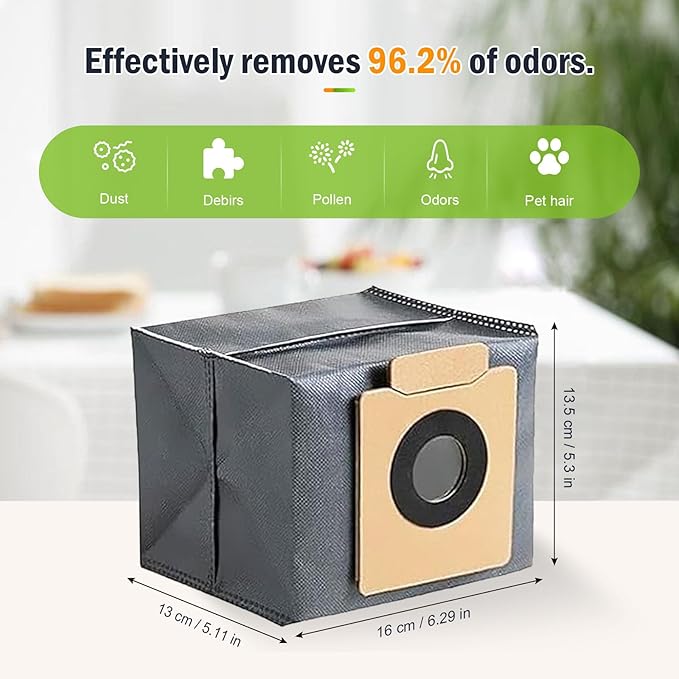 Pure Realm12 Pack Replacement Dust bags Compatible With Eufy Clean X8 Pro X10 Pro Omni Robot Vacuum Self-Empty Station，Large Capacity Disposable Replacement dust Bag Accessory