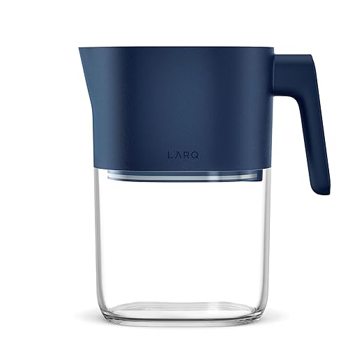 LARQ Water Filter Pitcher 1.9L (8-Cup) – Nano Zero Filter Removes Chlorine, Lead, PFAS & More – Monaco Blue