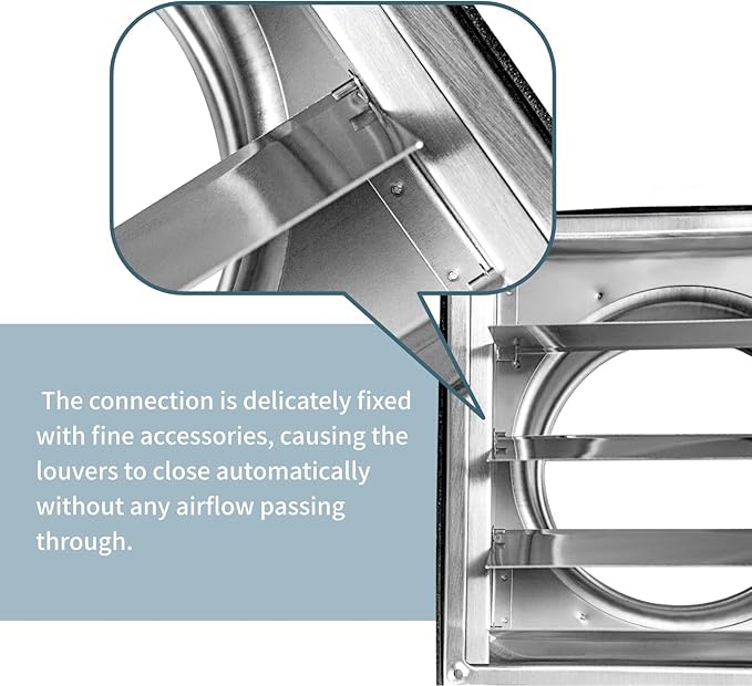 4/5/6-Inch Dryer Vent Cover Outdoor for House, Exhaust vent Wall Vent Outside (Louvered design 6-Inch)