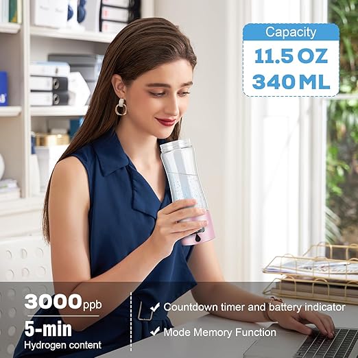 Hydrogen Water Bottle Generator with SPE/PEM Technology, Portable Hydrogen Water Ionizer Machine, Birthday,Xmas Gift for Family Friends Office Travel Sports