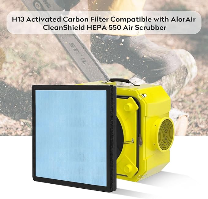 3 Pack HEPA 550 Filter, HEPA& Activated Carbon Filter Replacement Compatible with AlorAir CleanShield HEPA 550 Air Scrubber (17.2＂×15.3＂×2＂)