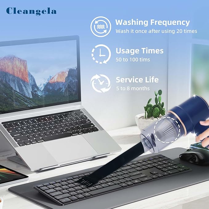 8 Pack lt-117c Multifunction Vacuum Cleaner Filter Replacement Compatible with KMM Handheld Car Vacuum Cleaner Filters, Model LT-117C, Washable Hepa Filter for Car, Home, Office, Pet