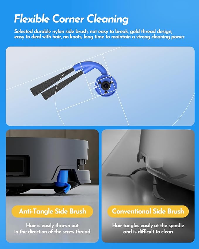 16 PCS Replacement Accessories kit Compatible with ECOVACS DEEBOT X9 Pro Omni Vacuum Cleaner Robot, 1 Main Brush, 4 Side Brushes, 4 HEPA Filters, 2 Mopping Rollers, 4 Dust Bags, 1 Cleaning Brush