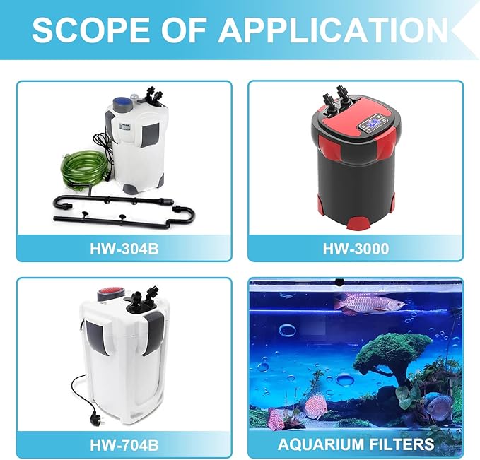 Aquarium Canister Filter Pad Sponges Compatible with SUNSUN HW-304B/404B/704B/3000 CF500 Polar Aurora 525 GPH Generic Filters - 9 Pcs