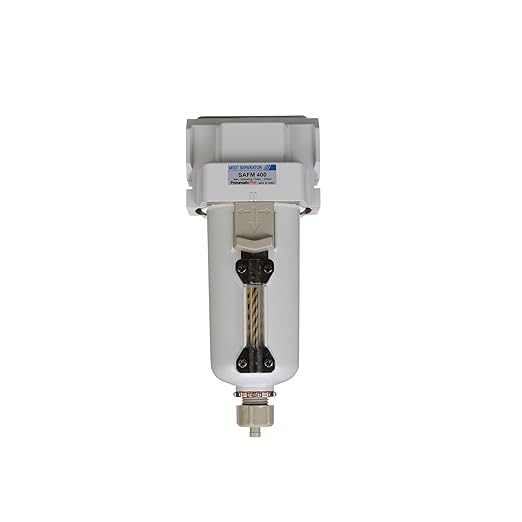 PneumaticPlus SAFM400-N04B-MEP Compressed Air Coalescing Filter, 0.1 Micron, 1/2" NPT - Metal Bowl, Manual Drain, Bracket