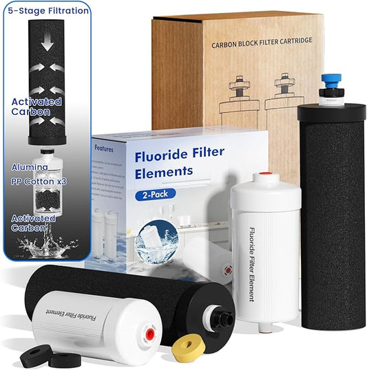Black Filters Fluoride Combo Pack,Replacement Filters for ProOne® and Berkey® Countertop Gravity Water Filter System(2&2 Pack)