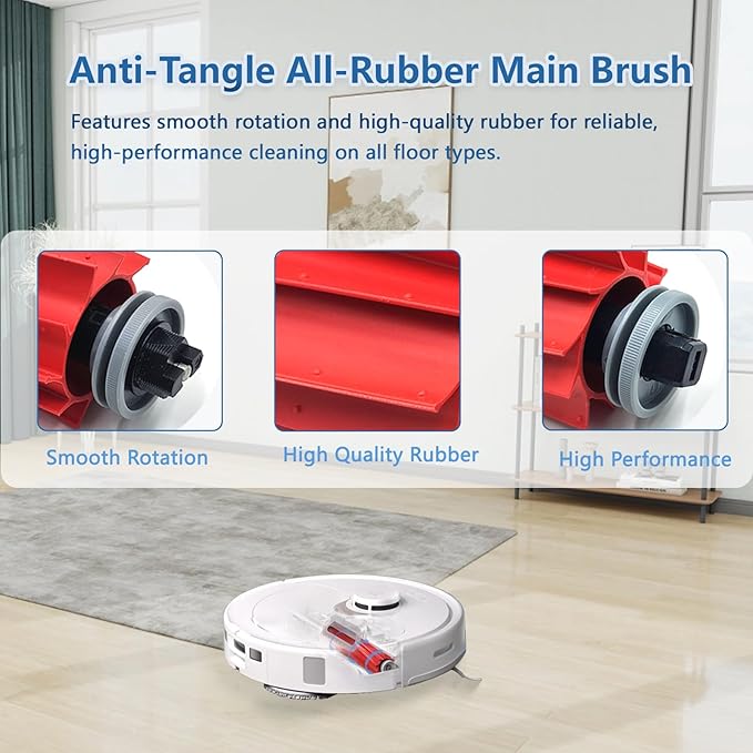 Accessories Kit for Roborock QV 35A/QV 35S Robot Vacuum, 2 Main Brush Roller, 4 Hepa Filters,4 Mop Pads, 4 Dust Bags, 6 Side Brush, 22 Pack Replacement Parts