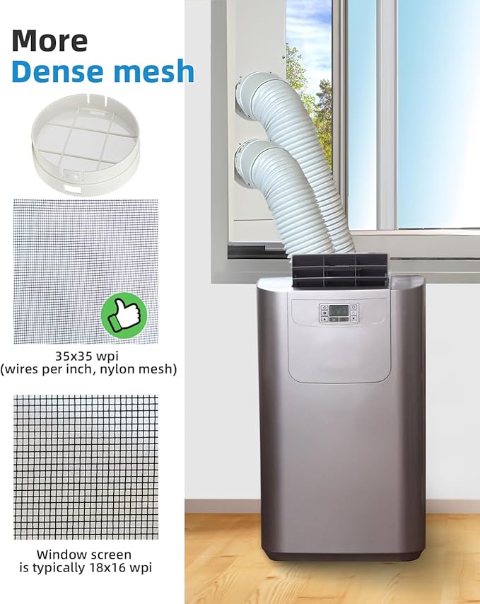 Washable Hose Pre-Filter for Portable Air Conditioner, 5’’ Diamiter 2 Pack White