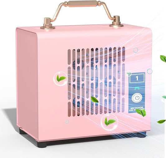 Portable Ionic Air Purifier, Hassle-Free Design, Type-C Rechargeable, 6-Hour Battery, Removes 99.5% of Pollen & Smoke, Ultra-Quiet 25dB, Ideal for Travel, Office, Bedroom, Covers Up to 20㎡