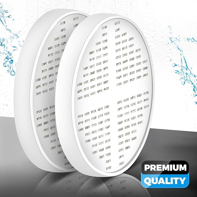 AquaHomeGroup Vitamin C + E + A Shower Filter Replacement Cartridge (Pack of 2) - Vitamin Infused Shower Head Filter for Healthier Skin, Hair, and Nails - Removes Chlorine