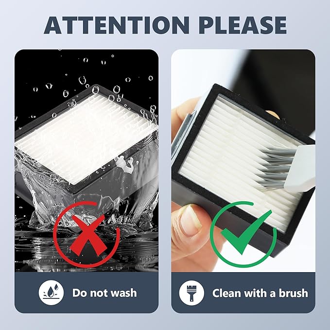 Improvedhand Filters Replacement Fit for i-Robot Roomba E I & J Series i7 i7+/plus i3 i3+ i4 i6 i6+ i8 i8+ E5 E6 E7 Vacuum Cleaner parts 4639161, 18 Pack Filter Replacements + 1 Cleaning Brush