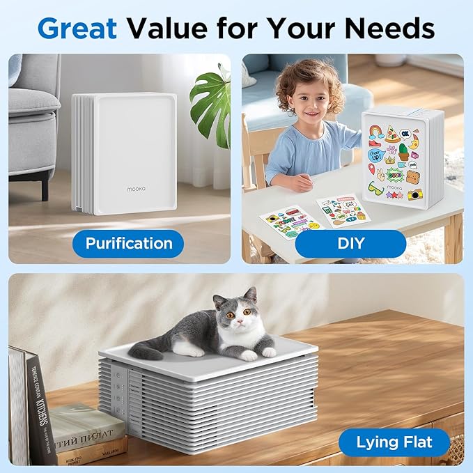 Air Purifiers for Home Large Room Up to 1300 Ft², MOOKA HEPA Air Purifier for Home Pets with Washable Pre-Filter, Fragrance, Air Cleaner for Pet Hair Odor in Bedroom, Dorm Room, Office, White