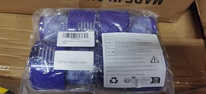 Leadaybetter 4pack Washable Hepa Filter Replacements for Dyson V10 SV12 Cordless Vacuum Cyclone Animal Absolute Total Clean Cordless Vacuum Cleaner, Replace # DY-969082-01