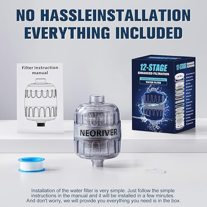 High Output Revitalizing Shower Filter - Reduces Dry Itchy Skin, Dandruff, Eczema, Softens Hard Water and Dramatically Improves The Condition of Your Skin, Hair and Nails