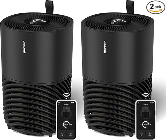 PuroAir 130i Air Purifiers for Home Large Rooms - Covers Up To 600 Sq Ft - Filters Up To 99.9% of Pollutants, Smoke, Pollen, Dust - Quiet Air Filter - Air Purifiers for Bedroom (2 Pack)