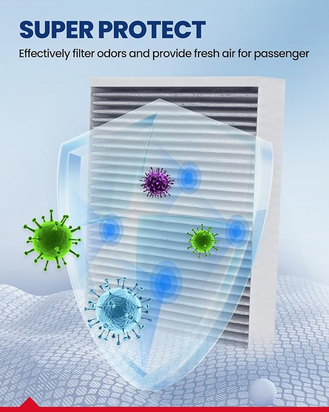 KAX Cabin Air Filter, Replacement for CF10775 Cruze, Trax, Malibu,Encore, Sonic, SRX, Spark, Volt, LaCrosse, Orlando, Verano, Regal, Cascada, Allure, ELR, with Activated Carbon Filter