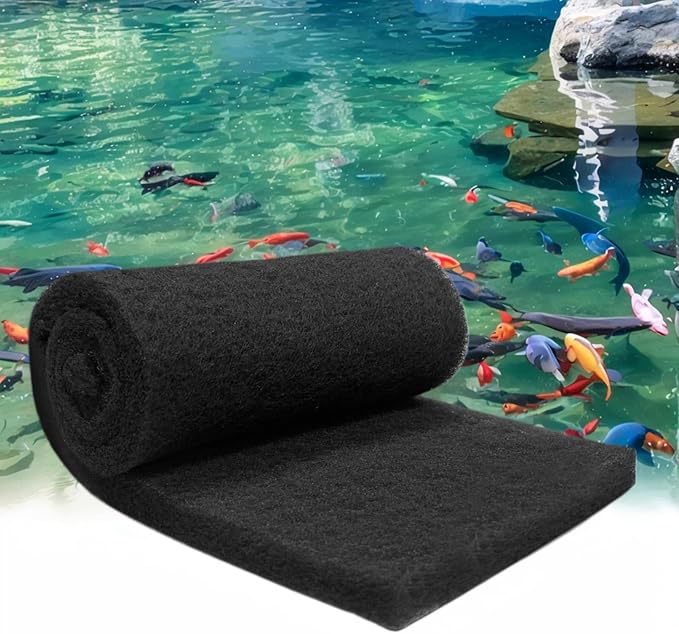 Aquarium Carbon Pad -Premium Cut to Fit Carbon Infused Filter Pad Media for Crystal Clear Water Fish Tank and Ponds (10.5x36in)