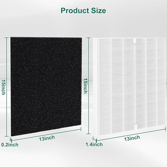 AP-1512HH Replacement Filter Compatible with Coway Airmega AP-1512HH and 200M air Puri-Fier, AP-1512HH-FP, AP-1518R, AP-1519P, 4 Filter, 4 Activated Carbon Filters, Compared to Part #3304899