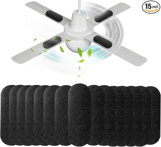 15 Pack Ceiling Fan Filters for Blades, Air Filters with Activated Charcoal, Universal Ceiling Fan Air Purifiers for Common Household Contaminants