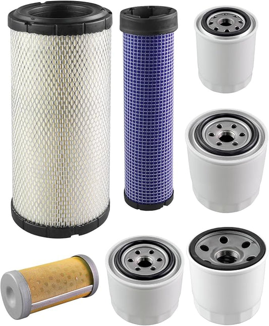 Filter Kit Fit for Kubota L3301HST & L3901HST with D1803 Engine Replace TC620-93230 HH164-32430 TC422-82620 HHK70-14070 1J800-43170 1G311-43380