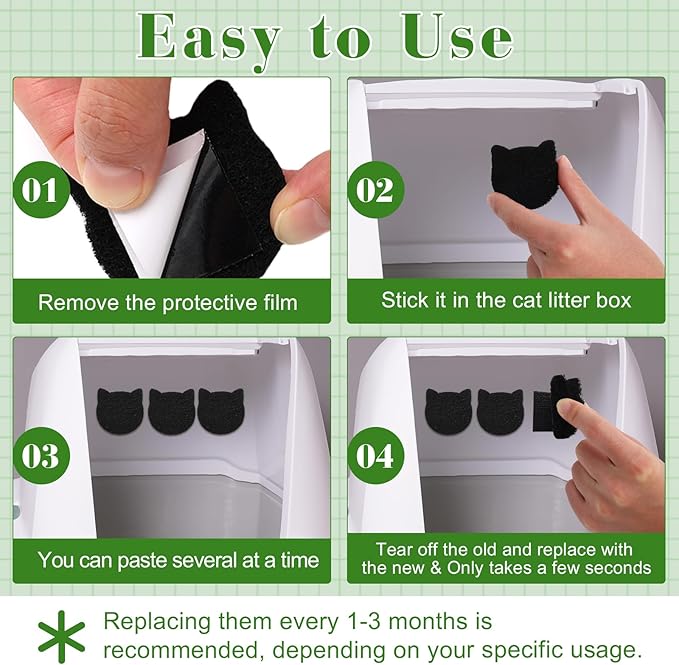 12 Pack Cat Litter Box Filter, Universal Activated Charcoal Filter for Most Cat Litter Boxes and Pans, Stick On Activated Carbon Filter, Litter Robot Filter to Absorbe Odor