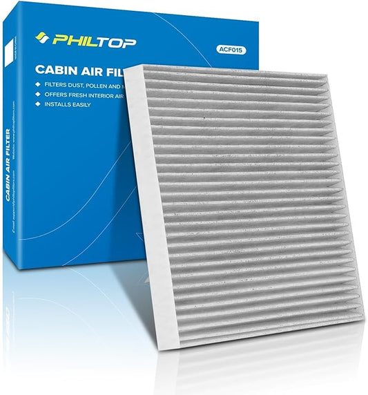 PHILTOP Cabin Air Filter, Replacement for CF11819, Sonata 2011-2015, Optima 2011-2015, Equinox 2010-2017, Santa Fe(Sport/XL), Terrain, Vue, Sedona, Premium Cabin Filter with Activated Carbon Filter