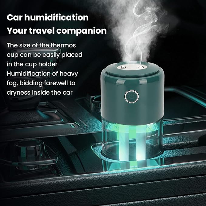 FLEXMAN Portable Mini Humidifier, 520ml Fast Humidification, 20Db Quiet, Automatic Power Off USB Humidifier with Two Spray Modes for Nursery, Bedroom, Office (Green)