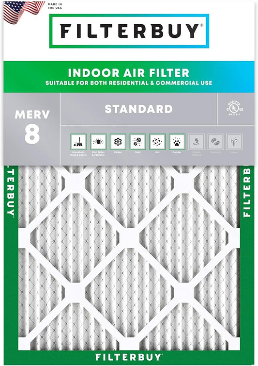 Filterbuy 6x10x1 Air Filter MERV 8 (MPR 700) Dust Defense Replacement (1-Pack), Electrostatic Pleated HVAC AC Furnace Filters, Made in USA (Actual Size: 6.00 x 10.00 x 0.75)