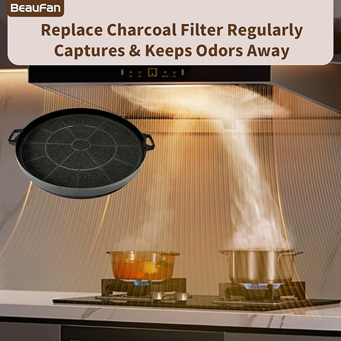 2 Pack CFI010 Charcoal Filters Fit MCBON IE71-BLACK, TE77, Fit Hauslane Range Hoods IN-R200SS Series, IN-R300SS Series, WM-540SS-30, WM-730SS-30