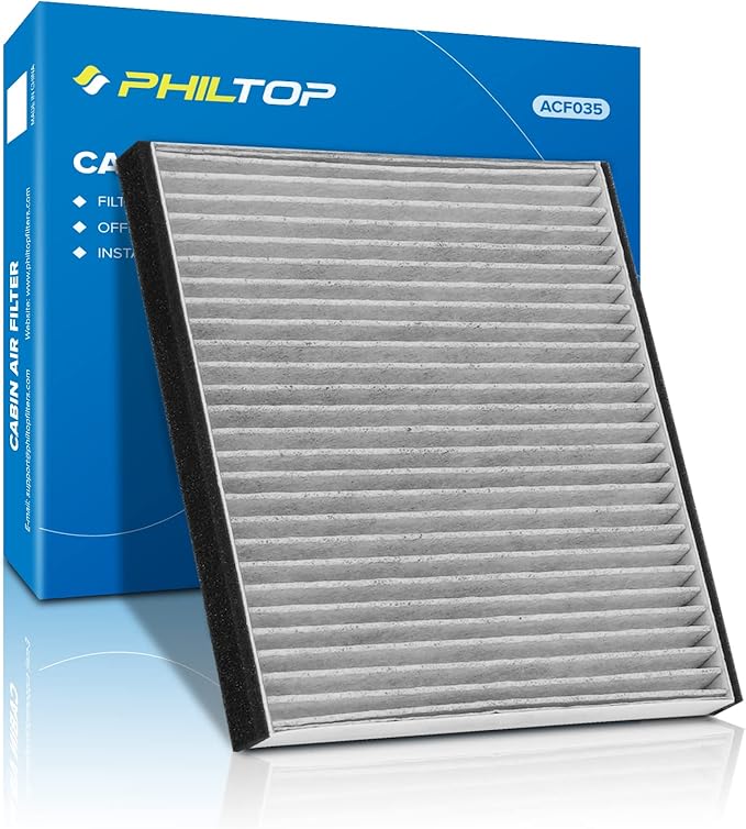 PHILTOP Cabin Air Filter, Replacement for CF10132, Camry, Avalon, Solara, Sienna, ES330, RX350, GX470, RX400H, Premium Cabin Filter with Activated Carbon Filter, Pack of 1